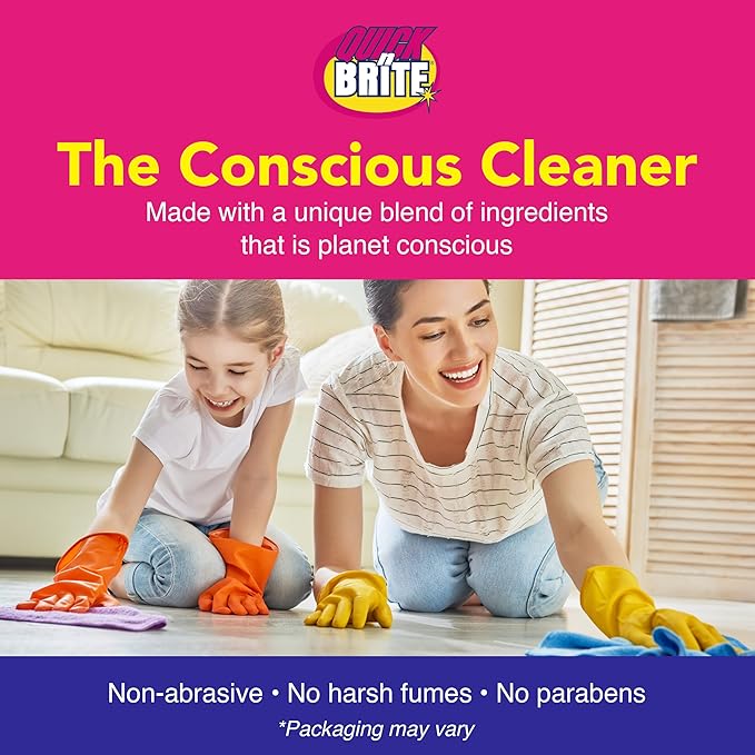 Quick 'n Brite Scum Off Shower Cleaner - No Scrub, No Harsh Chemical Daily Shower Cleaner, Multi-Surface All-Purpose Cleaner 16 Oz - Pack of 2 (Packaging May Vary)