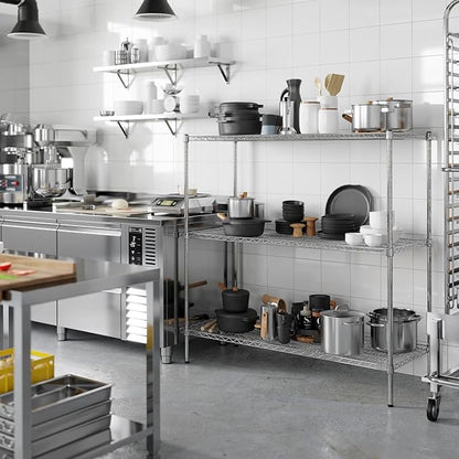 21" Deep x 54" Wide x 54" Height Wire Shelving Kit | 3-Tier | NSF Commercial Storage Rack Unit