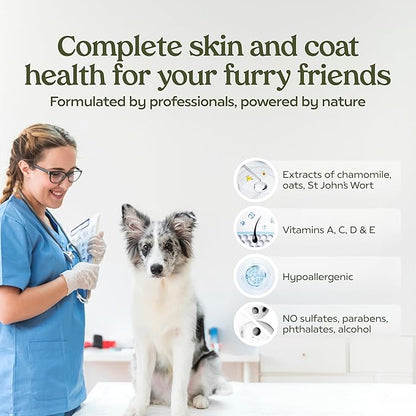 PAWFUME Skin & Coat Detangler Spray for Dogs, 2-Pack – Soothe Dry, Itchy Coats Quickly – Non-Toxic Chamomile & Oat Formula, Essential Fatty Acids & Vet-Certified – Dog Detangler Spray Dematting Care