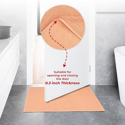 American Soft Linen Bath Rug, 17 in 24 in 100% Cotton Bath Mats Rugs for Bathroom, Slip Reducer Washable Shaggy Form Area Rugs, Malibu Bath Rug