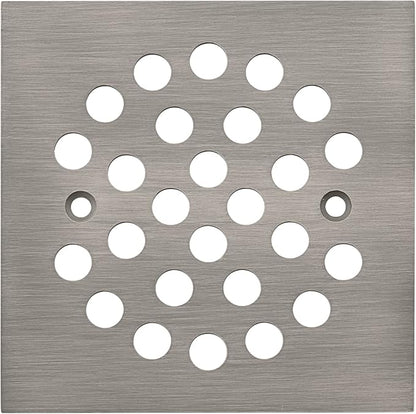 Square 4-1/4 Inch Screw-in Shower Drain Cover Replacement Square Floor Drainer Grate,Brushed Nickel,Brushed Gold,Oil Rubbed Bronze,Chrome (Antique Bronze)