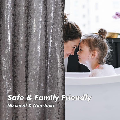 Waterproof Shower Curtain Liner EVA 8G - Rust-Proof Hooks, Heavy-Duty Magnets - Enhance Your Bathroom with Durability and Elegance