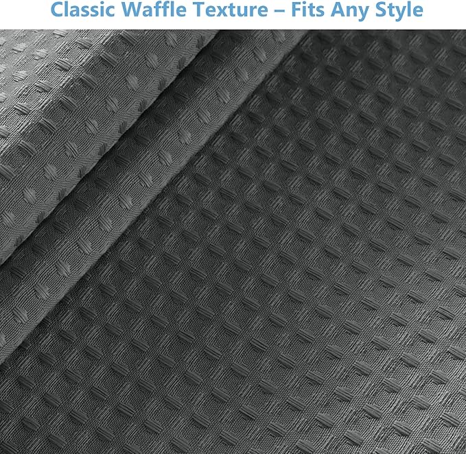 VANZAVANZU Hookless Shower Curtain with Mesh Top and Snap in Waterproof Liner, Waffle Weave, Weighted Magnets Hem, Machine Washable, 72 x 75 Inches – (Gray)
