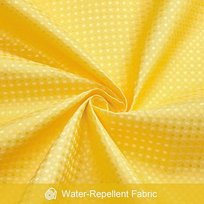 3 in 1 Stall Half Size Yellow Shower Curtain Set-36 W x 72 H, Modern Waffle Waterproof Fabric and PEVA Liner Set with Stainless Steel Hooks