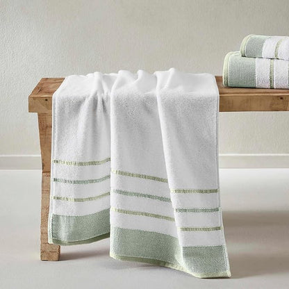 Decorative Oversized Bath Sheet Set - Luxury Cotton 2 Pack 68x35 Extra Large Towels - Luxurious, Ultra-Soft, Durable Towels for Bathroom Decor (Desert Sage Green/Moss Green)