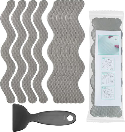 Non Slip Bathtub Stickers Set of 30, Bath Stickers Non Slip with Premium Scraper, Safety and Waterproof Bath Tub Slip Stickers for Bathtub, Shower, Pool, Ladder (Gray)
