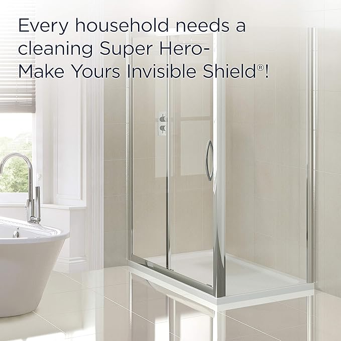 Invisible Shield Glass Shower Coating Spray for Showers, Mirrors, Windows, Wall Tile Against Soap Scum, Hard Water Minerals and Grime with Long Lasting Protection (2 Pack) 16 oz