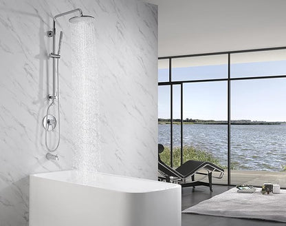 sumerain Retrofit Rain Shower Heads System with 9 Inch Shower Head 2.5GPM, Chrome Finish