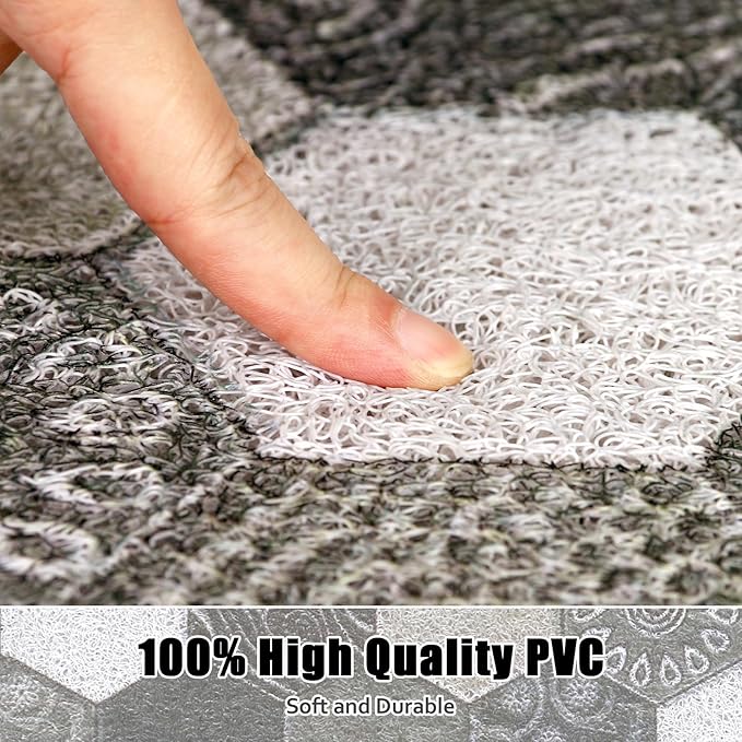 Shower Mat Non Slip - 24x36 Inch Shower Mats for Inside Shower with Drain Hole in Middle, Super Soft and Comfortable PVC Loofah Massage Bath Mat for Shower, Anti Slip Shower Stall Mat, Quick Drying