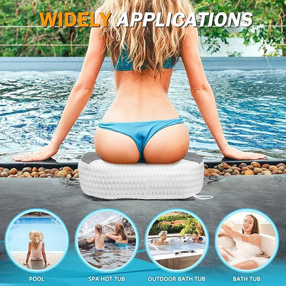 Hot Tub Booster Seat for Adults, 5D Air Mesh Hot Tub Cushion with Strong Non-Slip Suction Cups, Ergonomic Hot Tub Seats, Quick Dry Hot Tub Accessories for Adults Indoor Outdoor, No Zipper Design