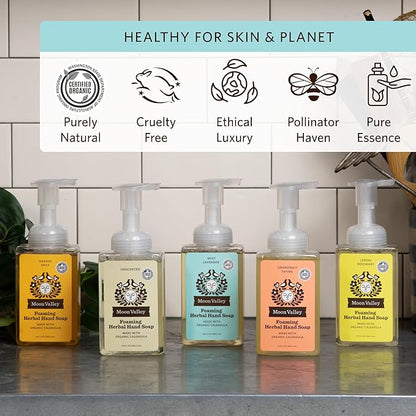 Moon Valley Herbal Foaming Hand Soap, Mint Lavender Two Pack, Vegan, Recyclable Bottle