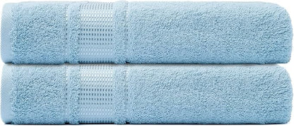 Melissa Linen Hand Towels Set of 2, 100% Turkish Cotton Towels, Blue Hand Towels for Bathroom, 20 in x 35 in, Absorbent, Quick Dry, Durable and Soft, Spa and Hotel Quality, Ocean Blue