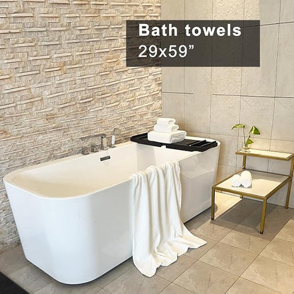 YTYC Towels,29x59 Inches Extra Large Bath Towels for Bathroom Super Soft Quick Dry Light Weight Waffle Microfiber Shower Towels 80% Polyester 20% Nylon (White,4 Piece)