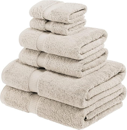 BLUENILEMILLS BNM Premium Quality Egyptian Cotton Towels, 6-Piece Ultra-Soft Bathroom Towels |Super Soft Bath Towel| Hypoallergenic Hand Towel| Face Towels| Quick Dry, Saloon Hotel & Spa