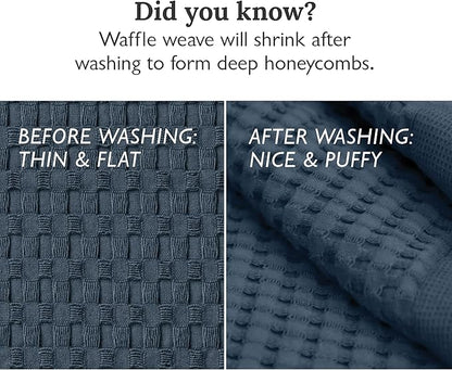 GILDEN TREE Bathroom Mat Absorbent Cotton Quick Dry for Shower, Bath & Bathtub Washable Thin, Modern Style (Midnight Blue)