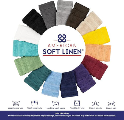 American Soft Linen Bath Rug, 20 in 34 in 100% Cotton Bath Mats Rugs for Bathroom, Slip Reducer Washable Shaggy Form Area Rugs, Gray Bath Rug