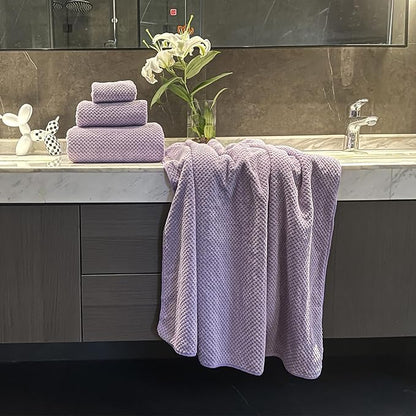 Extra Large Bath Towels Set for Bathroom 30x60 Inches Super Soft Light Weight Quick Dry Microfiber Shower Towels (Lavender,6 Piece)
