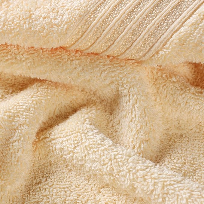 Superior Egyptian Cotton Bath Towel Set, Home Bathroom Towels, Master, Guest Bath, Decor Essentials, Quick Dry, Absorbent, Large Body Towels, Spa, Hotel, Resort, Adult, Kids, Set of 2, Canary