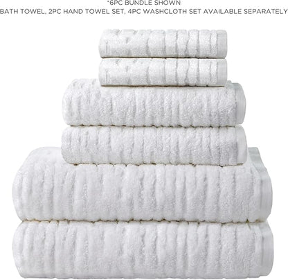 SKL Home CloudSoft Cotton Luxury 2-Piece Hand Towel Set, White