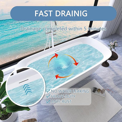 67" Free Standing Tub, Pure Acrylic Freestanding Bathtub, Stylish Stand Alone Contemporary Deep Soaking Bath Tub, cUPC Certified SY6270 (Glossy White)