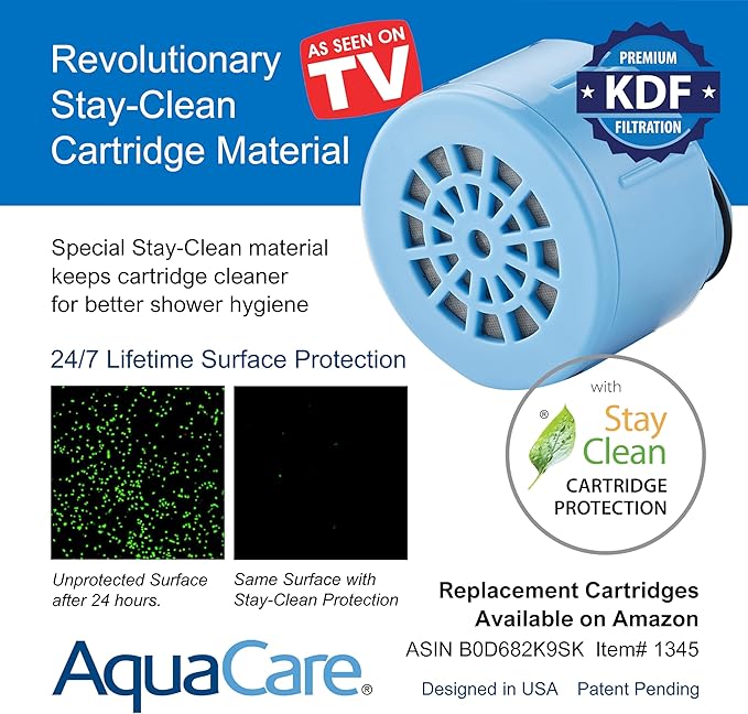 AquaCare Skin & Hair - World's Only Handheld Shower Head Filter with Built-in Hand Shower Bracket, ON/OFF Filtration Modes, Instant Cartridge Reload & Stay-Clean American KDF Cartridge, Chrome Finish