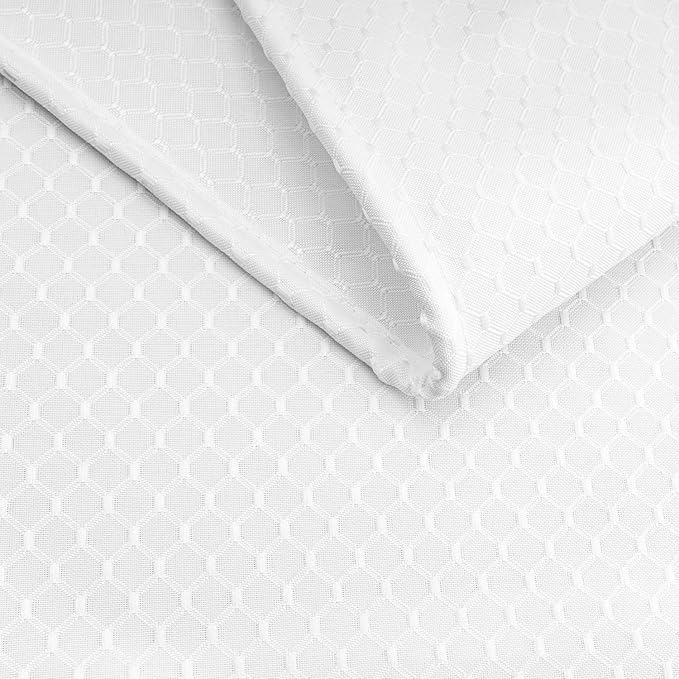 AooHome Extra Long 72x86 Inch Shower Curtain, Fabric Waffle Weave Decor Bath Curtain with Hooks, Weighted Hem, Heavy Weight, Water Repellent, White, 72 Width by 86 Height Inch