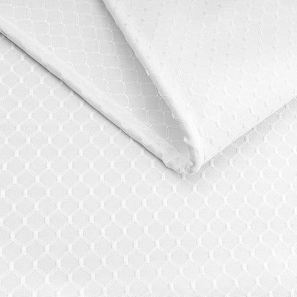 AooHome Heavy Duty Fabric Shower Curtain, Solid White Waffle Weave Bathroom Curtain with Hooks, Weighted Hem, Water Repellent, 72x72 Inch