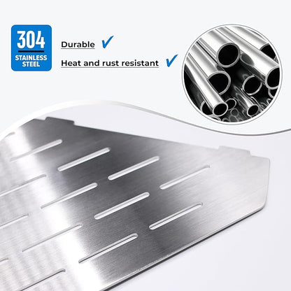 FerdY 2-Pack 10" Brushed Nickel Recessed Corner Shower Shelf, for Tiled Bathroom Walls, 304 Stainless Steel Floating Shelf, Shower Caddy Storage Shelves, No Drilling Required, Striped Diamond