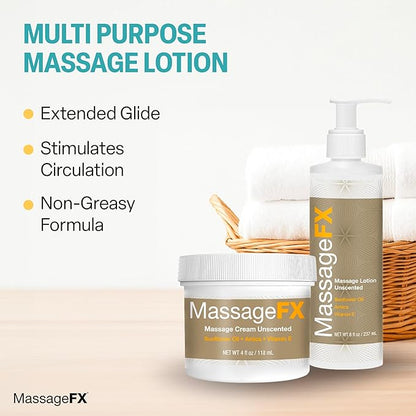 Massage Oil by Massage FX - 100% Pure Sweet Almond & Sunflower Seed Oil - Vitamin E - Ivy, Arnica & Aloe - Unscented - Perfect for a Full Body Massage, Maximum Friction - Paraben Free - 5 Gallons