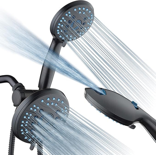Hotel Spa AquaCare As-Seen-On-TV High Pressure Handheld & Rain 50-mode 3-way Shower Head Combo with Anti-clog Jets, 2-mode Tub & Pet Power Wash, Extra Wall Bracket, 6 ft. Hose, Oil Rubbed Bronze