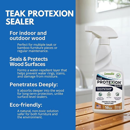 EcoDecors Serenity Teak Wood Shower Bench, 18", Fully Assembled + 4 Pack Teak Care Bundle