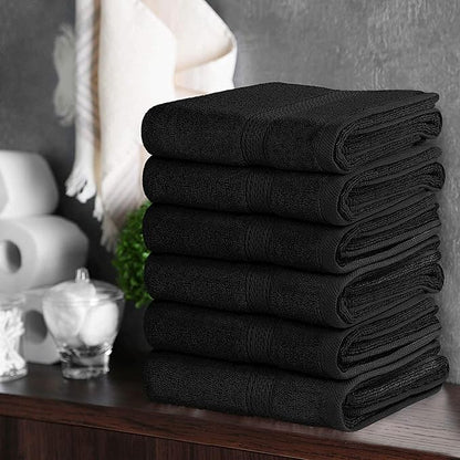 Utopia Towels 72 Pack Premium Hand Towels Set, (16 x 28 inches) 100% Ring Spun Cotton, Ultra Soft and Highly Absorbent 600GSM Towels for Bathroom, Gym, Shower, Hotel, and Spa (Black)