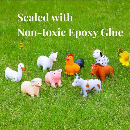 XY-WQ Bath Toys No Hole, for Infants 6-12& Toddlers 1-3, No Hole Bathtub Toys (Animal Ⅱ, 8 Pcs with Mesh Bag)