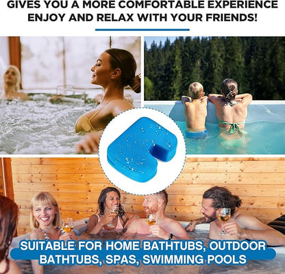 Suzile 2 Pcs Hot Tub Booster Seat Weighted Spa Bathtub Booster Inflatable Cushion Quick Dry Non Slip Bottom Portable Seat with 3D Air Mesh Cover Tub Accessory for Adult Indoor Outdoor(Blue)