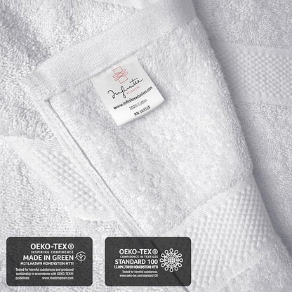 Infinitee Xclusives – Luxury Bath Sheets Towels – 1 Pack 600 GSM (35X70 Inches) – 100% Ring Spun Cotton Large Bath Towels for Bathroom (Brilliant White, Bath Sheets - Pack 1)
