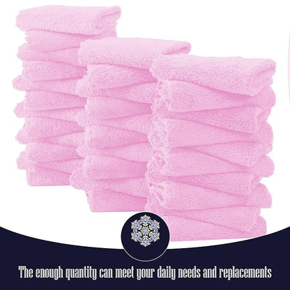 32 Pack Baby Washcloths - 10x10 Inch, Microfiber baby towel - Absorbent and Soft baby Wash Clothes for Newborns, Infants and Toddlers - Quick Dry baby boys and girls face towel - Frozen Berry