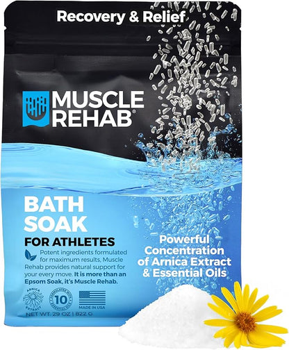 Recovery Soak | Epsom Salt with Arnica & Turmeric for Faster Muscle Recovery & Joint Comfort |Cooling Mints | Fast-Dissolving, Non-Staining, Made in USA | 29 oz