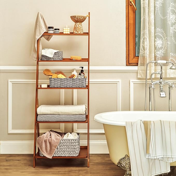 GRANNY SAYS Wicker Baskets for Storage, Wicker Baskets for Shelves, Waterproof Toilet Tank Topper, Toilet Paper Basket for Back of Toilet, Gray