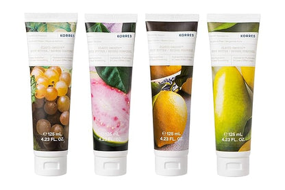 KORRES Elasti-Smooth Body Butter Cream, Dry Skin Lotion with Shea Butter and Almond Oil, Moisturizing, Firming, Tightening and Hydrating After Shower Care, Mediterranean Vanilla Blossom, 4.23 Fl Oz