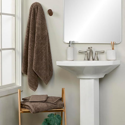 SKL Home CloudSoft Cotton Luxury 4 Pc Wash Set for Bath & Gift, Mink Brown
