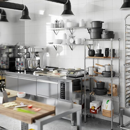 14" Deep x 24" Wide x 64" Height Wire Shelving Kit | 5-Tier | NSF Commercial Storage Rack Unit