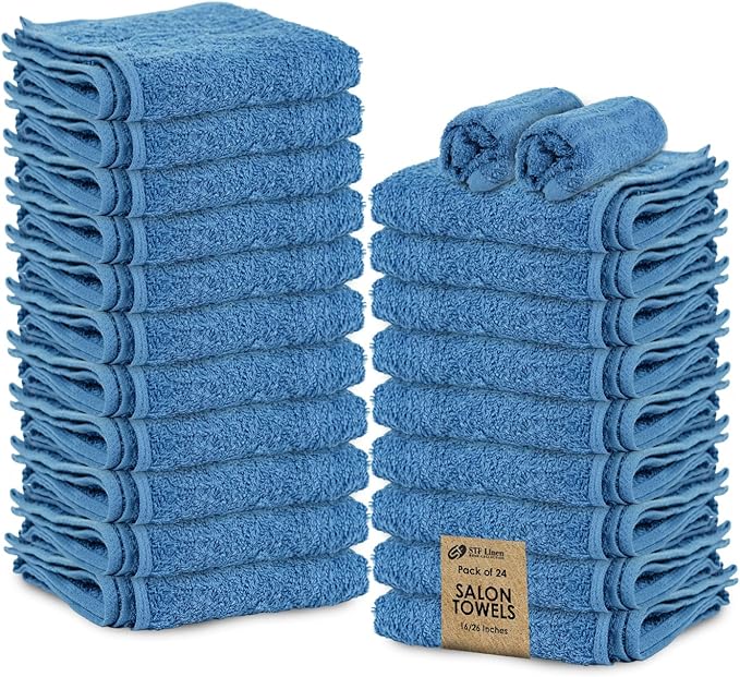 24 Pack Navy Blue Hand Towel 100% Cotton Spa Towel – 16x26 inches Highly Absorbable Facial Towels Gym, Hair Towel and Face Towel Bulk Small Towels (Not Bleach Proof)