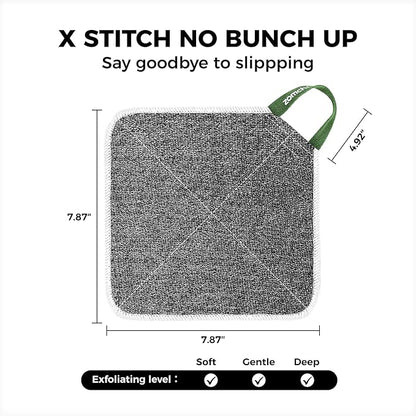 ZOMCHI 2 Count Wash Cloths, Exfoliating Washcloth with Dual Texture for Face and Body, Exfoliating Wash Cloth for Showering (Deep and Gentle)