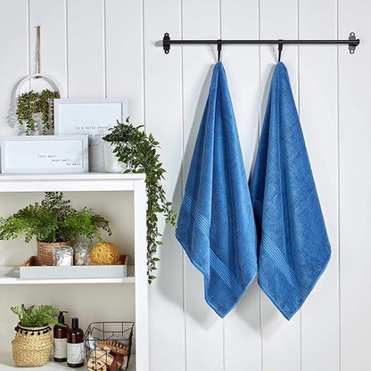 Christy Supreme Hygro Family Towel Set | Deep Sea Blue | 100% Luxury Supima Cotton | Ultra Soft | Super Absorbent | 650GSM | 2 Bath Sheets 2 Bath Towels 2 Hand Towels