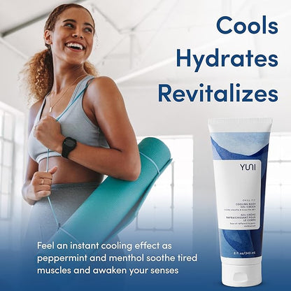 YUNI Beauty Body Gel-Cream – Hydrating Skincare – Cooling Gel – Tones & Firms – Soothing Cream – Post-Workout Body Cream & Moisturizer – Vegan – 8 fl oz