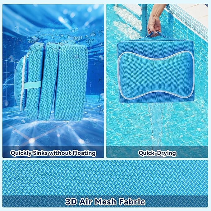 Hot Tub Booster Seat for Adults, Thickened Bathtub Cushion with Backrest and Removable Bath Pillow, 3D Air Mesh Hot Tub Seat Accssories, Full Body Support for Back Pain Relief, Relaxing Spa