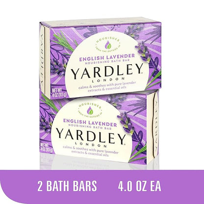 Yardley London Soap Bath Bar Bundle - 10 Bars: English Lavender, Oatmeal and Almond, Aloe and Avocado, Cocoa Butter, Lemon Verbena 4 Ounce Bars (Pack of 10, Two of each)