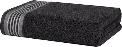 CASA COPENHAGEN He & She 2 Pieces Large Bath Sheet Set- Pine Grey + Grey Violet, 550 GSM, Designed in Denmark Made of Soft Egyptian Cotton for Bathroom, Kitchen & Shower