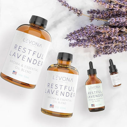 Levona Scent Essential Oil - Fresh Aroma for Home, Office, Hotel & Spa, Perfect in Humidifiers and Diffusers, Luxury Fragrance, with Eucalyptus, & Bergamot Notes - 700ml/ 23 fl oz, Restful Lavender