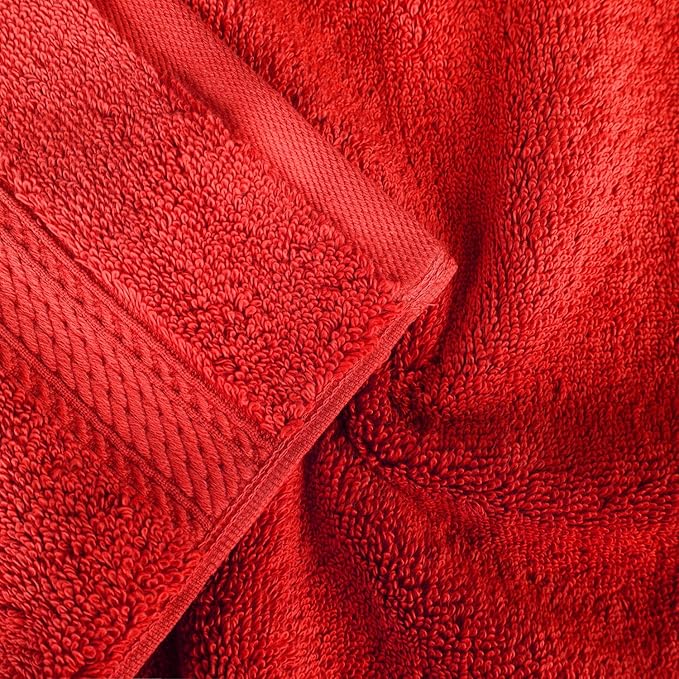 BLUENILEMILLS Premium Towel Collection, Egyptian Cotton Towels for Shower and Bathroom 2-Piece Bath Sheet Set, 34" x 68", Red by Blue Nile Mills